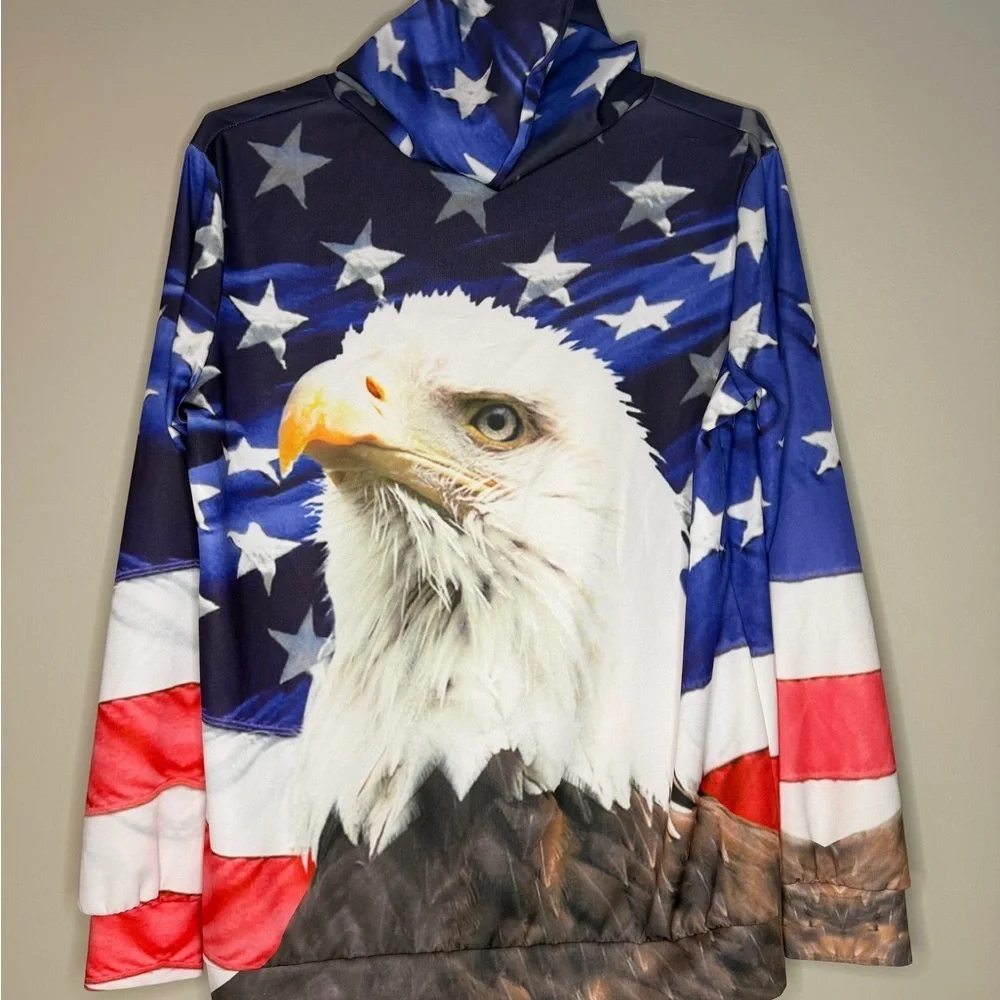 Eagle Print Hoodie Sweater